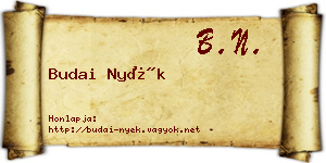Budai Nyék névjegykártya